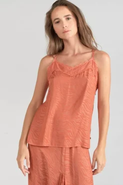Femme Le Temps des Cerises Tops-Caraco Ayek En Jacquard Orange Corail