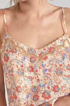 Femme Le Temps des Cerises Tops-Caraco Bibb A Motif Cachemire