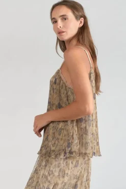 Femme Le Temps des Cerises Tops-Caraco Kava Dore A Motif Fleuri