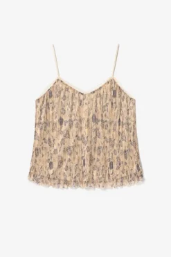 Femme Le Temps des Cerises Tops-Caraco Kava Dore A Motif Fleuri