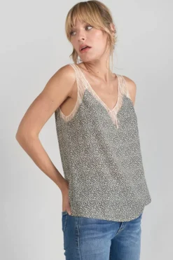 Femme Le Temps des Cerises Tops-Caraco Lucine A Motif Et Noir