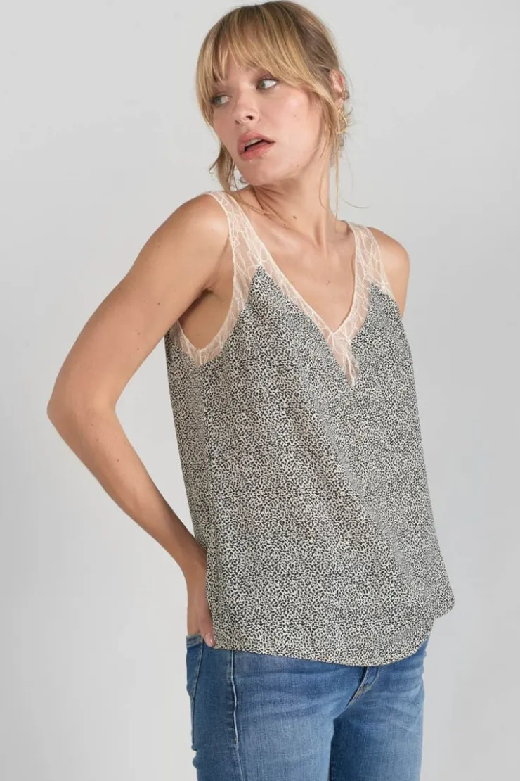 Femme Le Temps des Cerises Tops-Caraco Lucine A Motif Et Noir