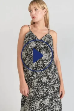 Femme Le Temps des Cerises Tops-Caraco Veronic A Motif Fleuri Noir Et Blanc