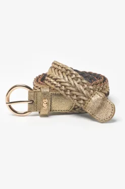 Femme Le Temps des Cerises Ceintures-Ceinture En Cuir Jova Tressee Doree