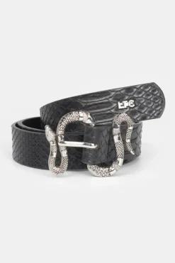 Femme Le Temps des Cerises Ceintures-Ceinture Haouz A Motif Python Noir