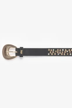 Femme Le Temps des Cerises Ceintures-Ceinture Jimena En Cuir Noir Cloute