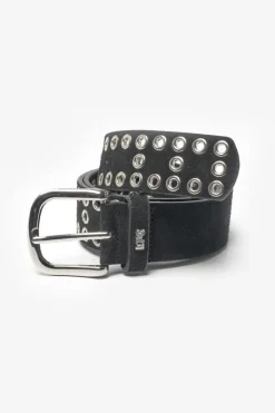 Femme Le Temps des Cerises Ceintures-Ceinture Lucia En Cuir Velours Noir