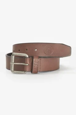 Homme Le Temps des Cerises Ceintures-Ceinture Meral En Cuir Marron