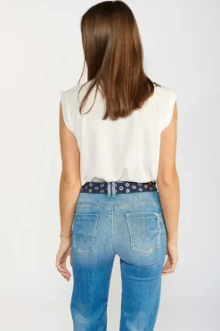 Femme Le Temps des Cerises Ceintures-Ceinture Minog En Daim Bleu Marine