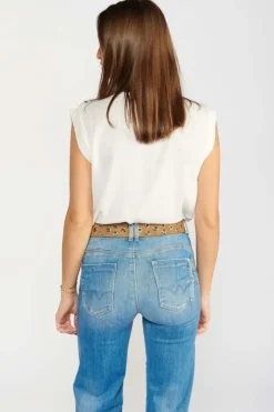 Femme Le Temps des Cerises Ceintures-Ceinture Minog En Daim Marron