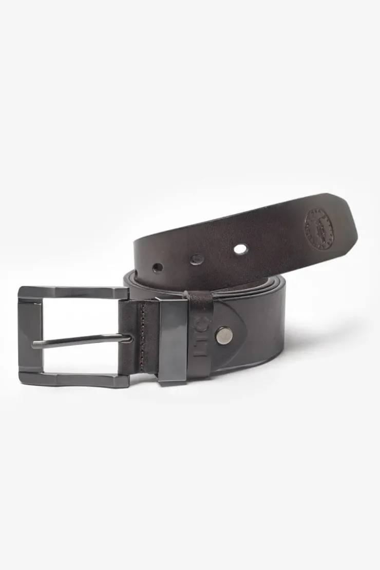 Homme Le Temps des Cerises Ceintures-Ceinture Pegas En Cuir Marron