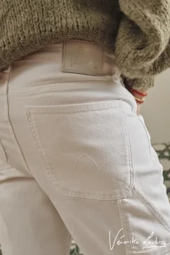 Femme Le Temps des Cerises Coupe Boyfit-Charpentier Boyfit By Veronika Loubry Jeans Blanc