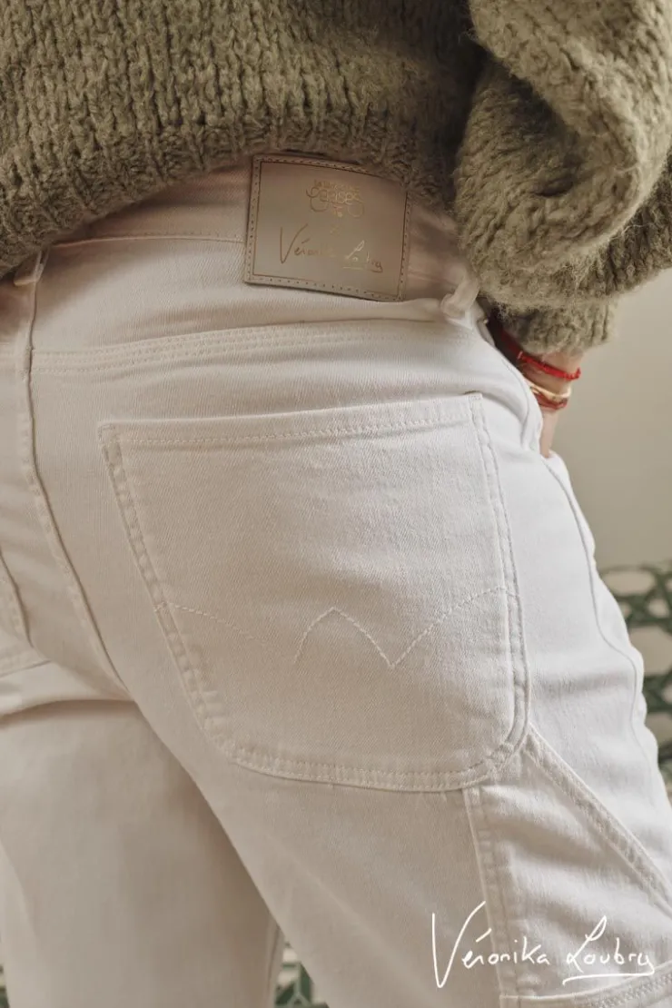 Femme Le Temps des Cerises Coupe Boyfit-Charpentier Boyfit By Veronika Loubry Jeans Blanc