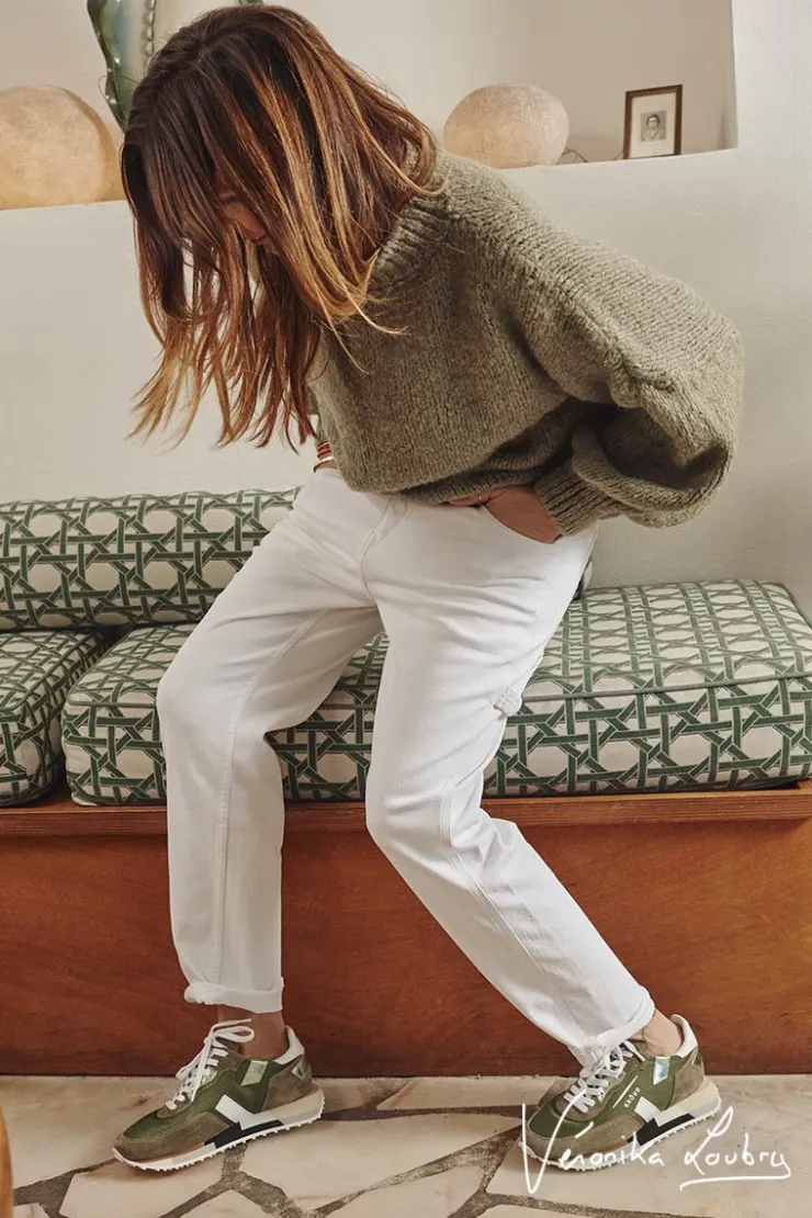 Femme Le Temps des Cerises Coupe Boyfit-Charpentier Boyfit By Veronika Loubry Jeans Blanc