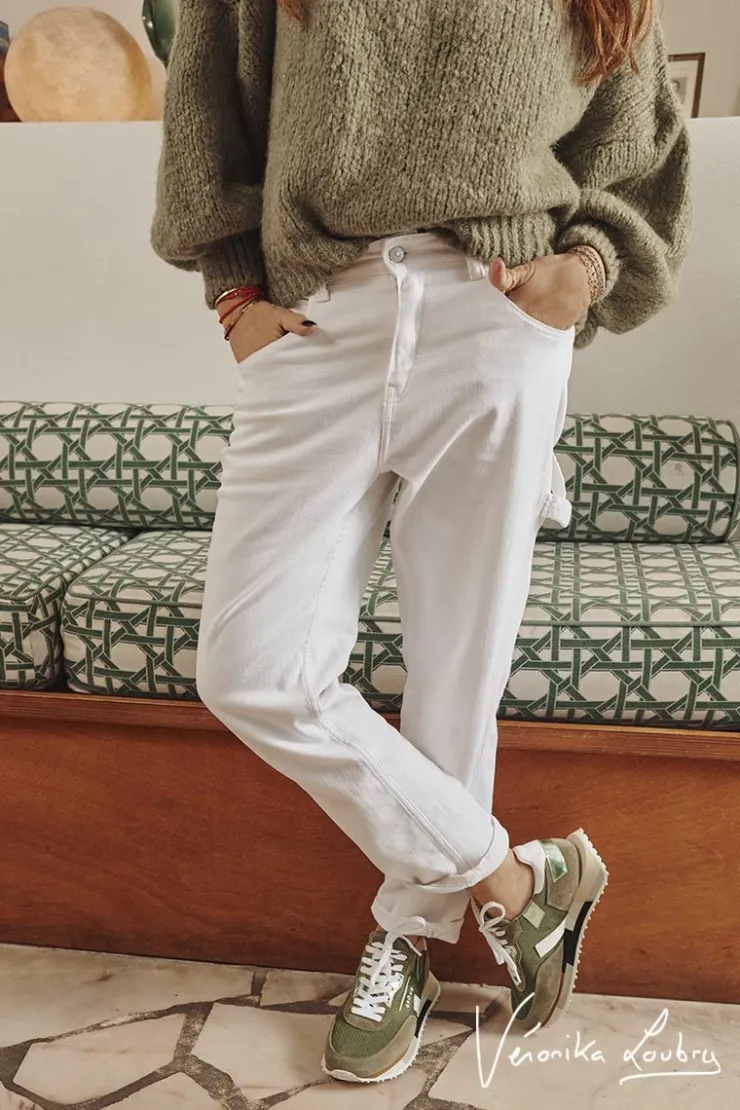 Femme Le Temps des Cerises Coupe Boyfit-Charpentier Boyfit By Veronika Loubry Jeans Blanc