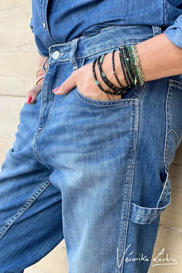 Femme Le Temps des Cerises Coupe Boyfit-Charpentier Boyfit By Veronika Loubry Jeans Bleu N°2