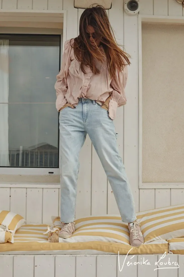 Femme Le Temps des Cerises Coupe Boyfit-Charpentier Boyfit By Veronika Loubry Jeans Bleu N°5