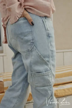 Femme Le Temps des Cerises Coupe Boyfit-Charpentier Boyfit By Veronika Loubry Jeans Bleu N°5