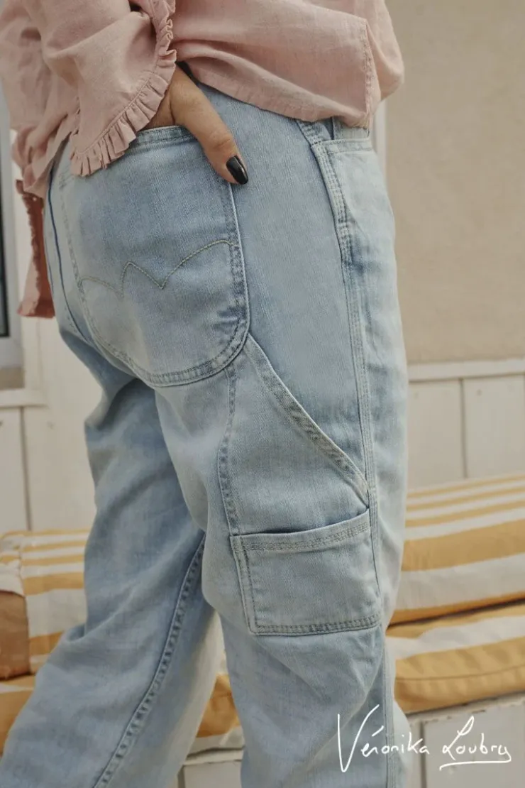 Femme Le Temps des Cerises Coupe Boyfit-Charpentier Boyfit By Veronika Loubry Jeans Bleu N°5