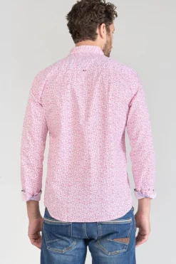 Homme Le Temps des Cerises Chemises-Chemise Brotel Rose A Motif Fleuri