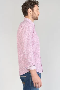 Homme Le Temps des Cerises Chemises-Chemise Brotel Rose A Motif Fleuri