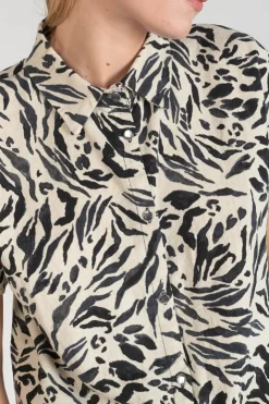 Femme Le Temps des Cerises Chemises-Chemise En Lin Melange Noor A Motif Animalier