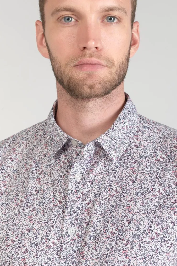 Homme Le Temps des Cerises Chemises-Chemise Flam A Motif Fleuri Rose