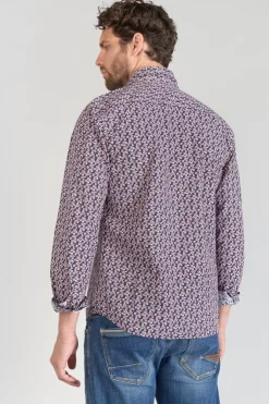 Homme Le Temps des Cerises Chemises-Chemise Floy A Motif Fleuri Rouge