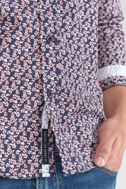 Homme Le Temps des Cerises Chemises-Chemise Floy A Motif Fleuri Rouge