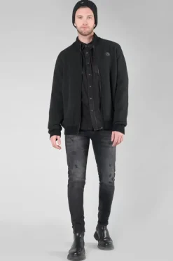 Homme Le Temps des Cerises Chemises Et Vestes-Chemise Juanito En Jeans Noir Delave