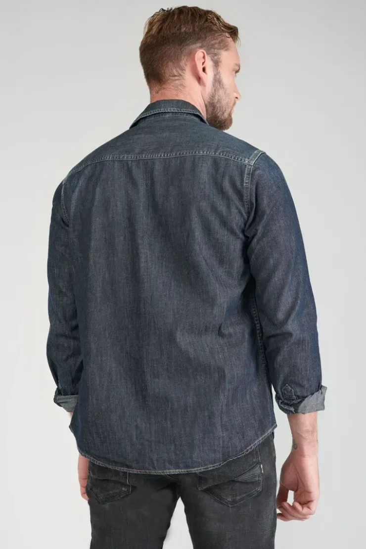 Homme Le Temps des Cerises Chemises Et Vestes-Chemise Juanito En Jeans Brut