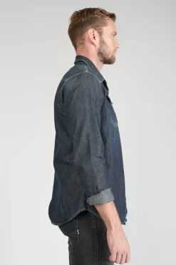 Homme Le Temps des Cerises Chemises Et Vestes-Chemise Juanito En Jeans Brut