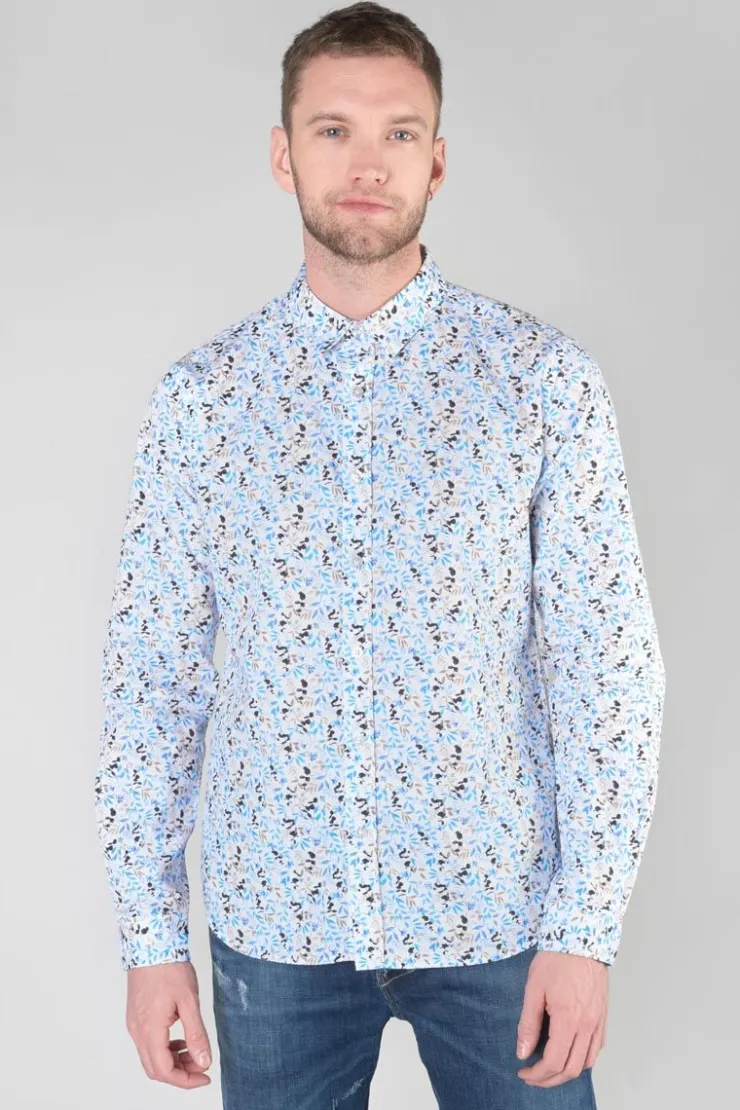 Homme Le Temps des Cerises Chemises-Chemise Mariot Blanche A Motif Feuilles
