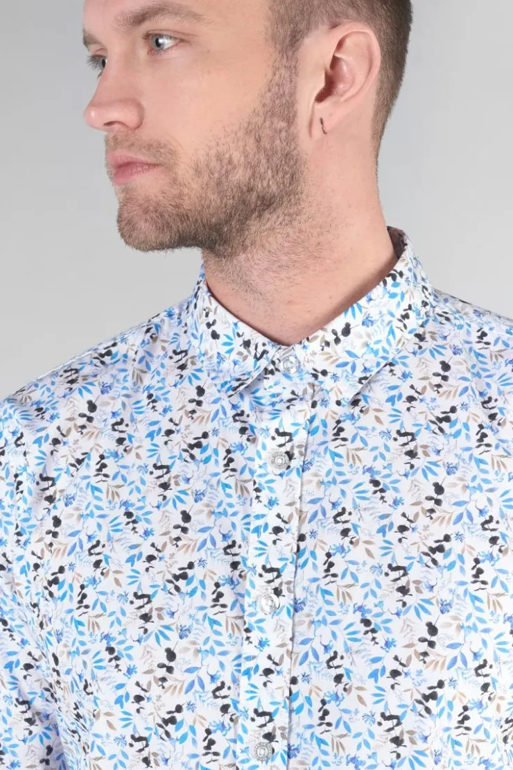 Homme Le Temps des Cerises Chemises-Chemise Mariot Blanche A Motif Feuilles