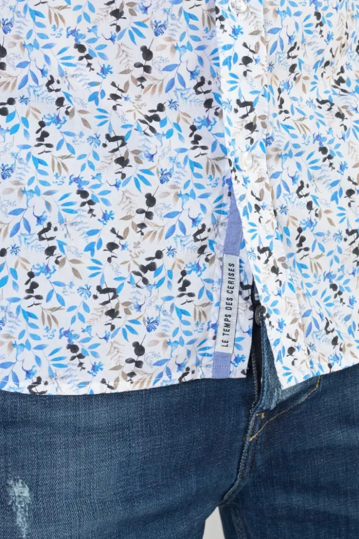 Homme Le Temps des Cerises Chemises-Chemise Mariot Blanche A Motif Feuilles