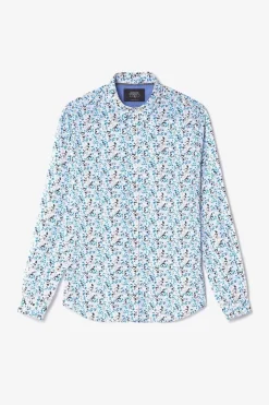 Homme Le Temps des Cerises Chemises-Chemise Mariot Blanche A Motif Feuilles