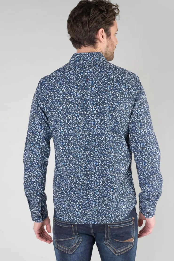 Homme Le Temps des Cerises Chemises-Chemise Nobel Bleu Marine A Motif Fleuri