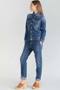 Femme Le Temps des Cerises Salopettes & Combinaisons-Combinaison En Jeans Sena Bleue