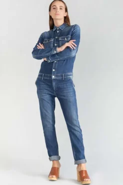Femme Le Temps des Cerises Salopettes & Combinaisons-Combinaison En Jeans Sena Bleue