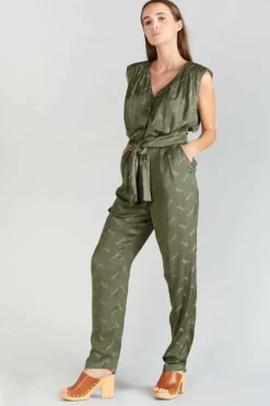 Femme Le Temps des Cerises Combinaisons-Combinaison Pantalon Arte En Jacquard Kaki