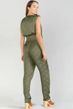Femme Le Temps des Cerises Combinaisons-Combinaison Pantalon Arte En Jacquard Kaki