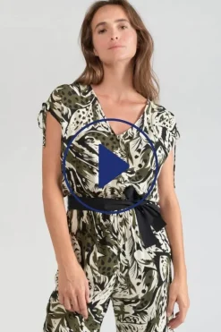 Femme Le Temps des Cerises Combinaisons-Combinaison Pantalon Heloise A Motif Jungle