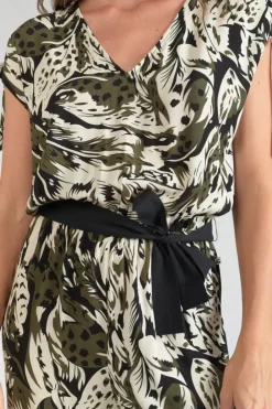 Femme Le Temps des Cerises Combinaisons-Combinaison Pantalon Heloise A Motif Jungle