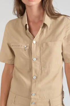 Femme Le Temps des Cerises Combinaisons-Combinaison Pantalon Luminy Beige Sable