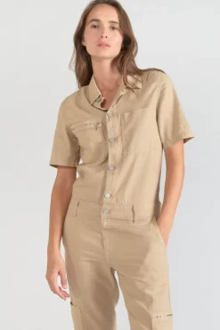 Femme Le Temps des Cerises Combinaisons-Combinaison Pantalon Luminy Beige Sable