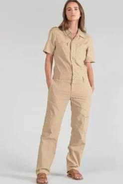 Femme Le Temps des Cerises Combinaisons-Combinaison Pantalon Luminy Beige Sable