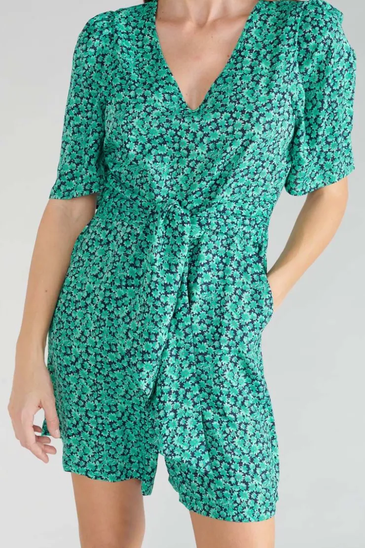 Femme Le Temps des Cerises Combinaisons-Combi-Short Amira A Motif Vert