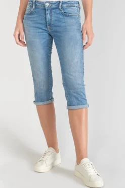 Femme Le Temps des Cerises Jupes & Shorts-Corsaire Oriol En Jeans Bleu Delave