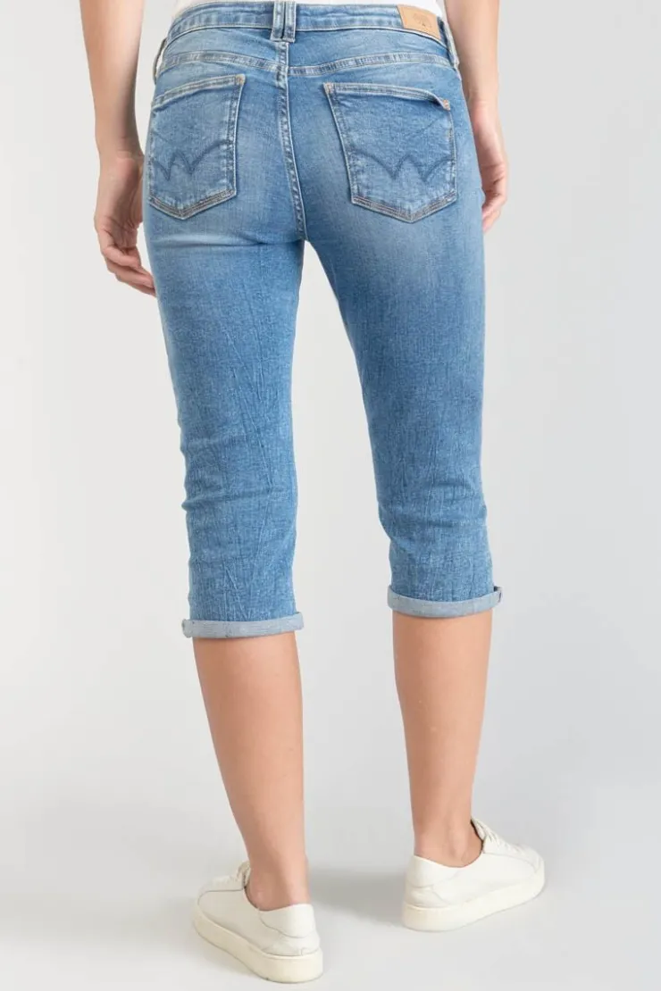 Femme Le Temps des Cerises Jupes & Shorts-Corsaire Oriol En Jeans Bleu Delave