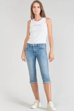 Femme Le Temps des Cerises Jupes & Shorts-Corsaire Oriol En Jeans Bleu Delave